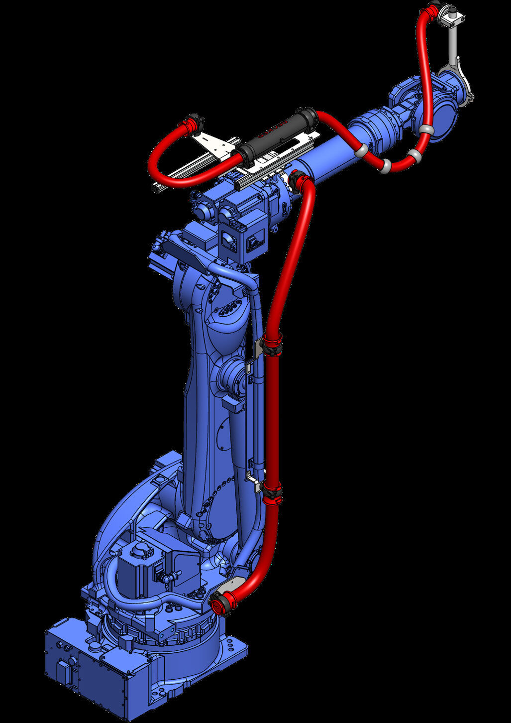 Render of a blue robot with a Becker dress pack