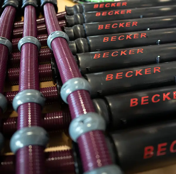 Becker corrugated tubes with clamping rings