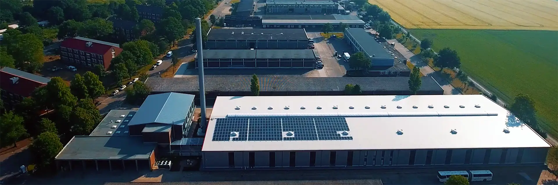 Aerial view of a Becker production facility