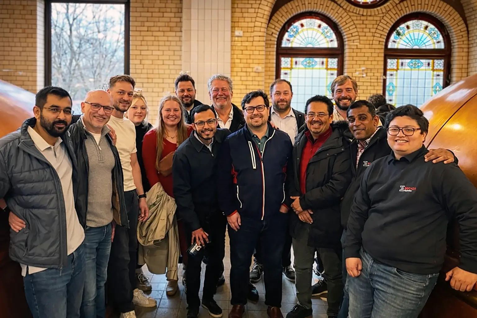 The Becker team gathered at the plant